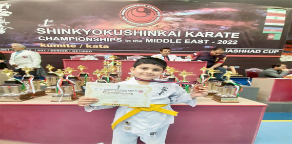 درخشش امیرمهدی مالکی در مسابقات بین المللی کاراته سبک شین کیوکوشین در سال ۲۰۲۲