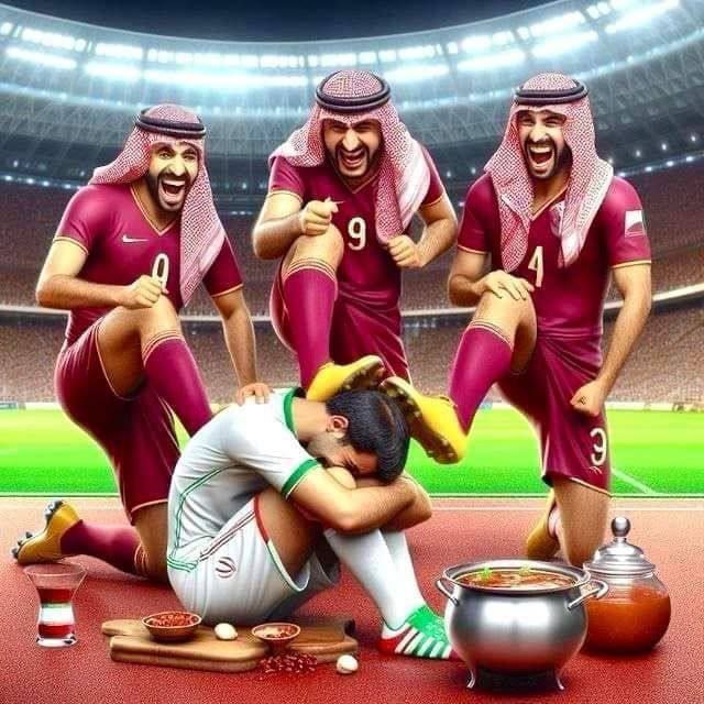 تصویر توهین آمیز روزنامه قطری نه علیه بازیکنان بلکه ملت ایران منتشر کرد   (دستگاه دیپلماسی ما کجاست؟ )